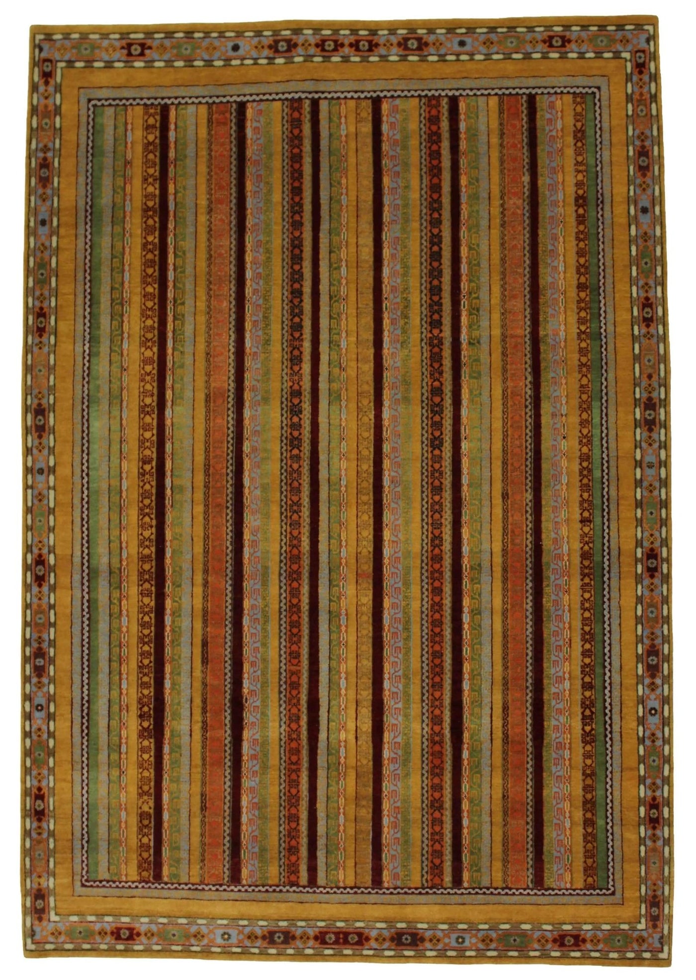 Canvello Hand Made Modern Indo Gabbeh Rug - 6'8'' X 9'8'' - Canvello