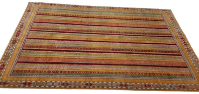 Canvello Hand Made Modern Indo Gabbeh Rug - 6'8'' X 9'8'' - Canvello