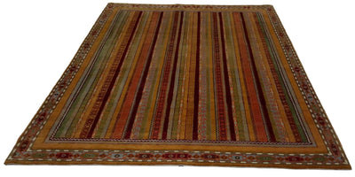 Canvello Hand Made Modern Indo Gabbeh Rug - 6'8'' X 9'8'' - Canvello