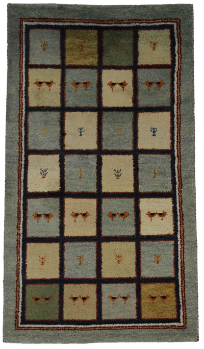 Canvello Hand Made Modern Panel Indo Gabbeh Rug - 3'0'' X 5'3'' - Canvello