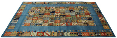 Canvello Hand Made Modern Panel Indo Indo Rug - 6'6'' X 9'9'' - Canvello