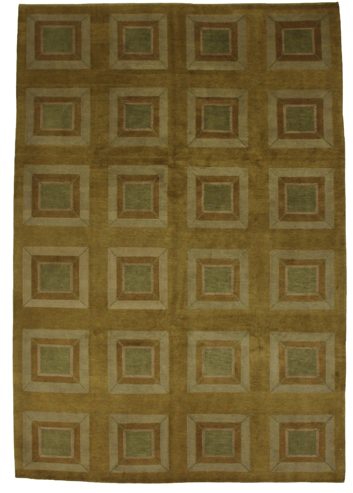 Canvello Hand Made Modern Panel Tibet Tibetan Rug - 6'0'' X 8'8''