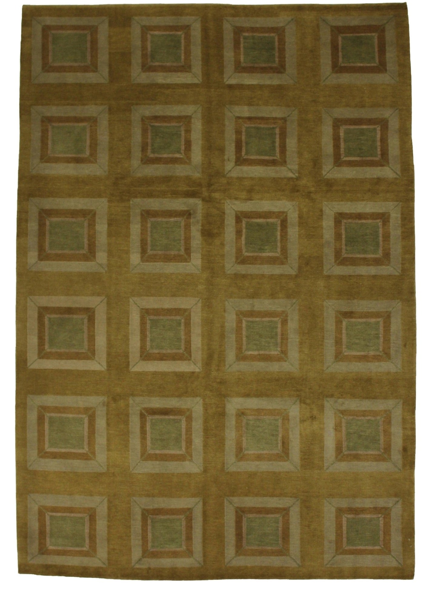 Canvello Hand Made Modern Panel Tibet Tibetan Rug - 6'0'' X 8'8'' - Canvello