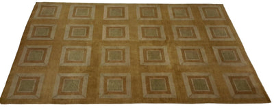 Canvello Hand Made Modern Panel Tibet Tibetan Rug - 6'0'' X 8'8'' - Canvello