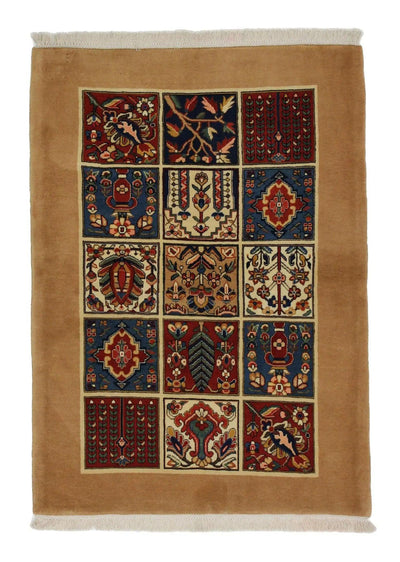 Canvello Hand Made Modern Transitional Four Season Silkroad Bakhtiary Rug - 3'9'' X 5'2'' - Canvello