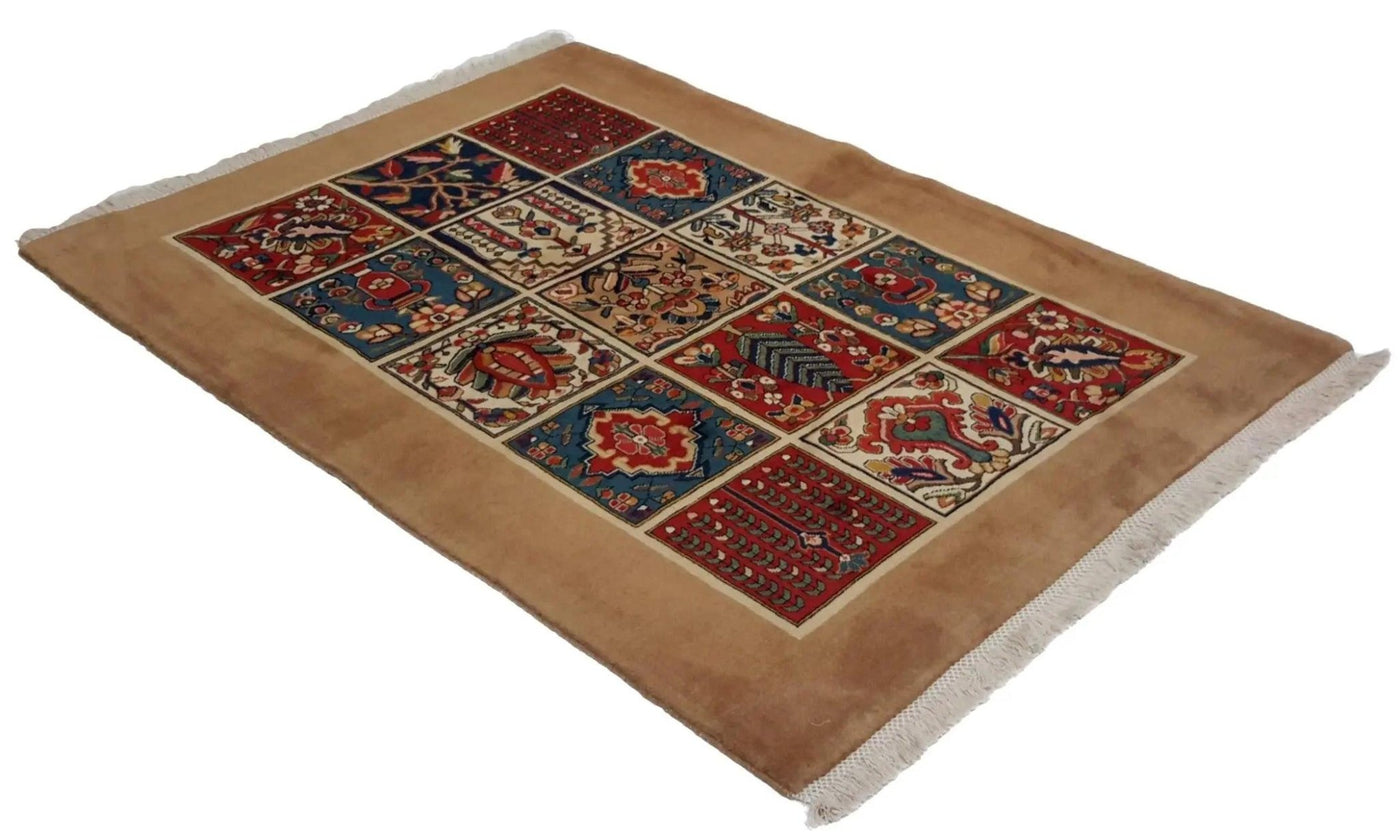 Canvello Hand Made Modern Transitional Four Season Silkroad Bakhtiary Rug - 3'9'' X 5'2'' - Canvello