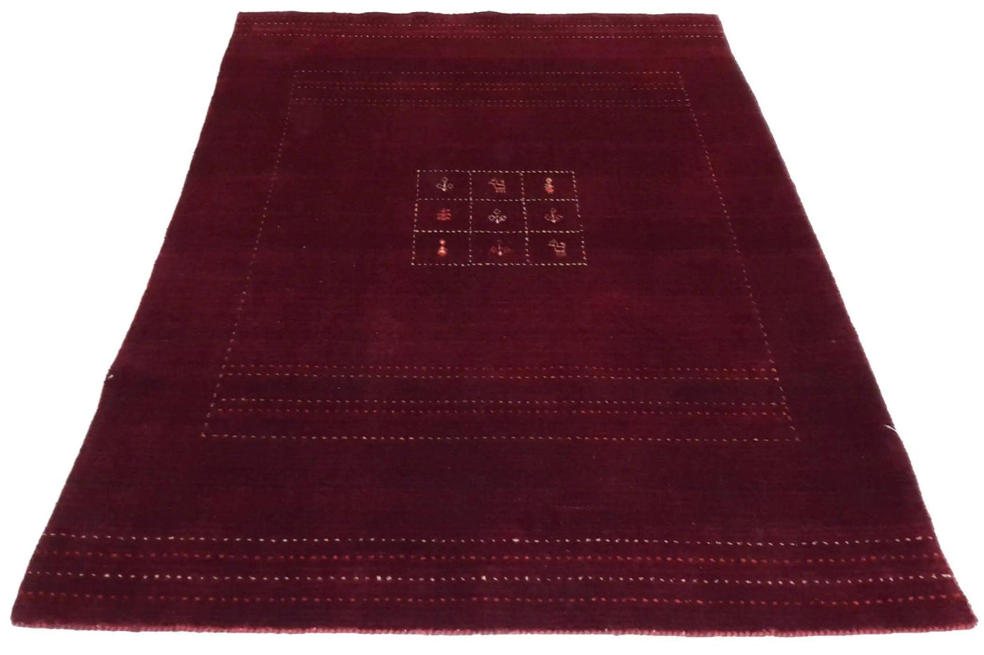 Canvello Hand Made Red Modern All Over Indo Gabbeh Rug - 4'7'' X 6'7''