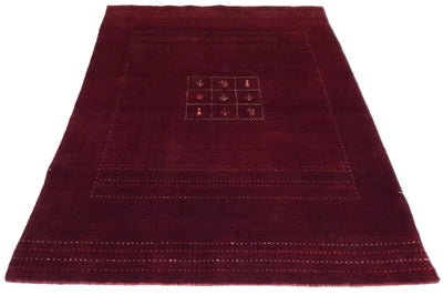 Canvello Hand Made Red Modern All Over Indo Gabbeh Rug - 4'7'' X 6'7'' - Canvello