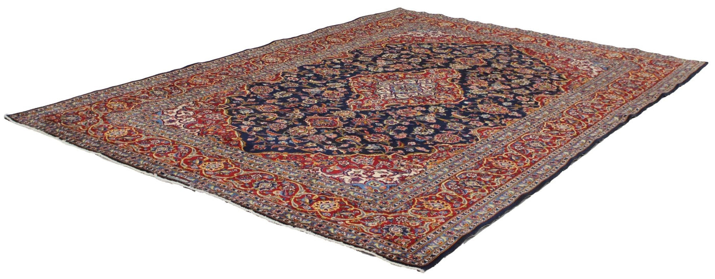 Canvello Hand Made Silkroad Tabriz Navy Area Rug - 8'0'' X 11'10'' - Canvello