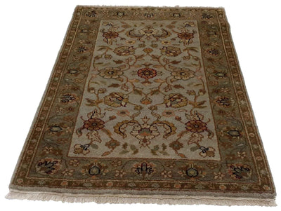 Canvello Hand Made Traditional All Over Indo Indo Rug - 3'1'' X 5'6'' - Canvello