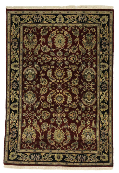 Canvello Hand Made Traditional All Over Indo Tabriz Design Rug - 4'0'' X 6'0'' - Canvello