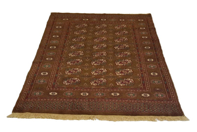 Canvello Hand Made Traditional All Over Pakistan Bokhara Rug - 4'0'' X 6'0''