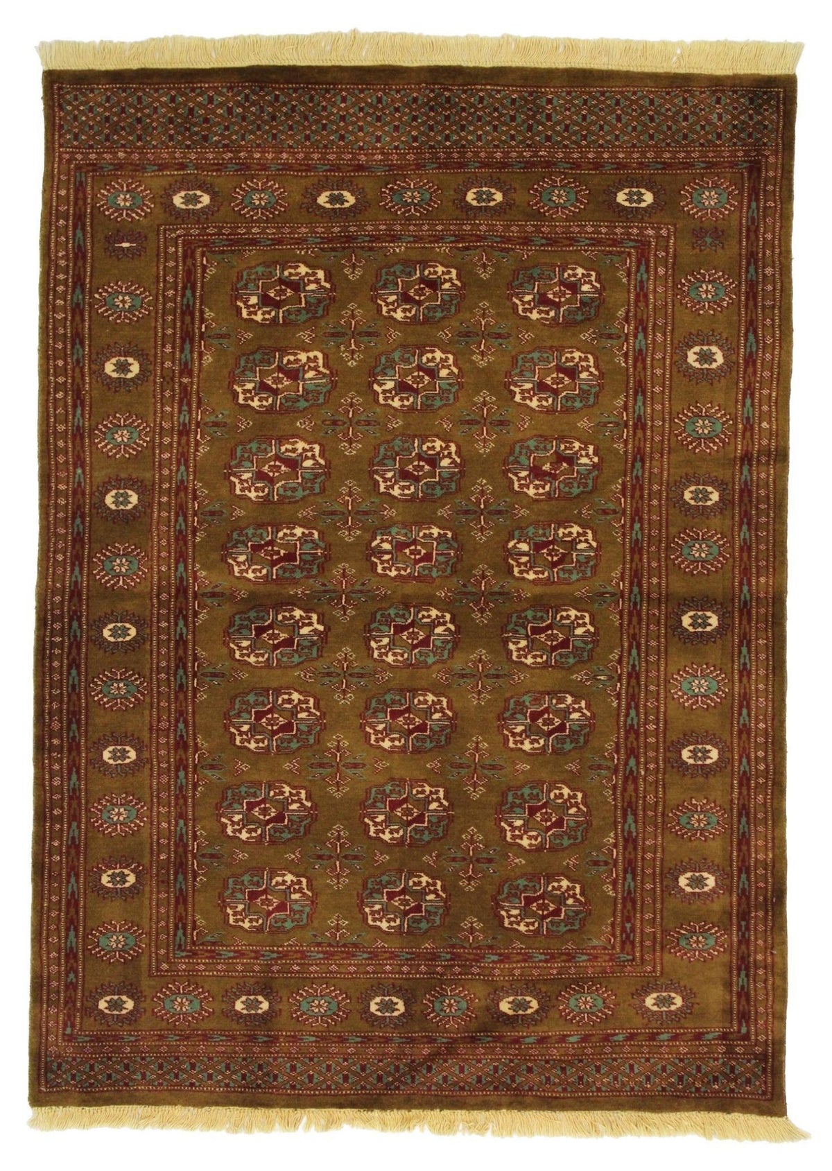 Alfombra Bokhara tradicional hecha a mano de Canvello en todo Pakistán - 4'0'' X 6'0''