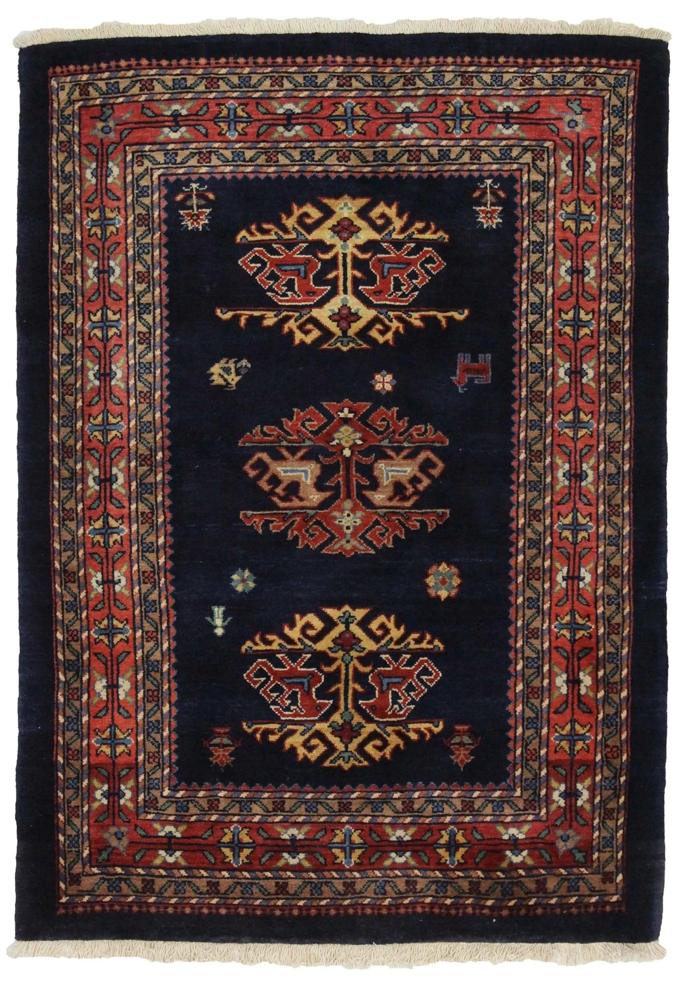 Canvello Hand Made Traditional All Over Silkroad Malayer Rug - 3'0'' X 4'2'' - Canvello