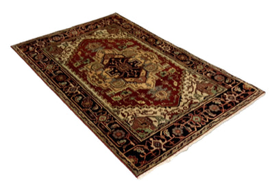 Canvello Hand Made Traditional Medallion Indo Indo Rug - 4'0'' X 6'0''