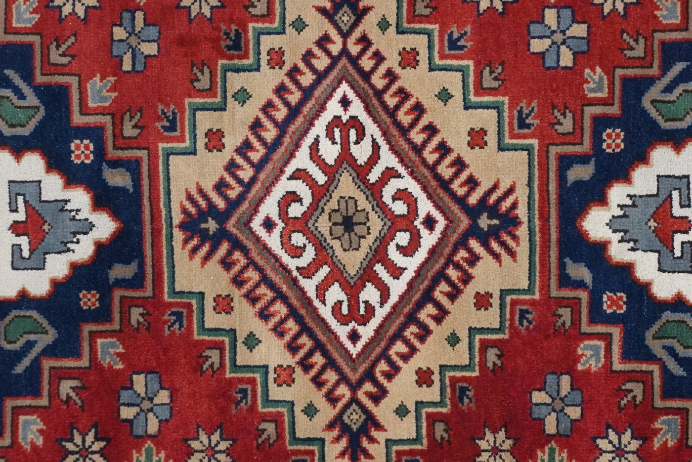 Canvello Hand Made Traditional Medallion Indo Kazak Rug - 8'10'' X 12'3'' - Canvello