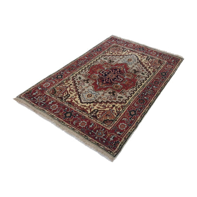 Canvello Hand Made Traditional Medallion Indo Oushak Rug - 3'11'' X 6'1'' - Canvello