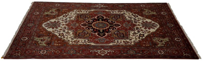 Canvello Hand Made Traditional Medallion Indo Serapi Rug - 5'10'' X 9'1'' - Canvello