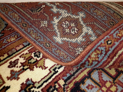 Canvello Hand Made Traditional Medallion Indo Serapi Rug - 5'10'' X 9'1'' - Canvello