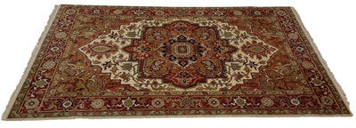 Canvello Hand Made Traditional Medallion Indo Serapi Rug - 5'11'' X 8'11'' - Canvello