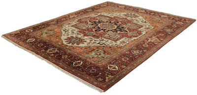 Canvello Hand Made Traditional Medallion Indo Serapi Rug - 7'10'' X 9'11'' - Canvello