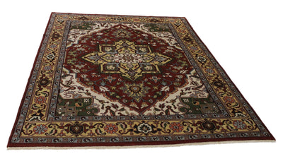 Canvello Hand Made Traditional Medallion Indo Serapi Rug - 8'10'' X 11'11'' - Canvello