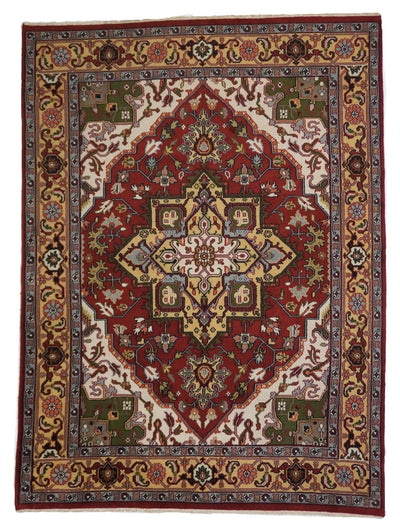 Canvello Hand Made Traditional Medallion Indo Serapi Rug - 8'10'' X 11'11'' - Canvello