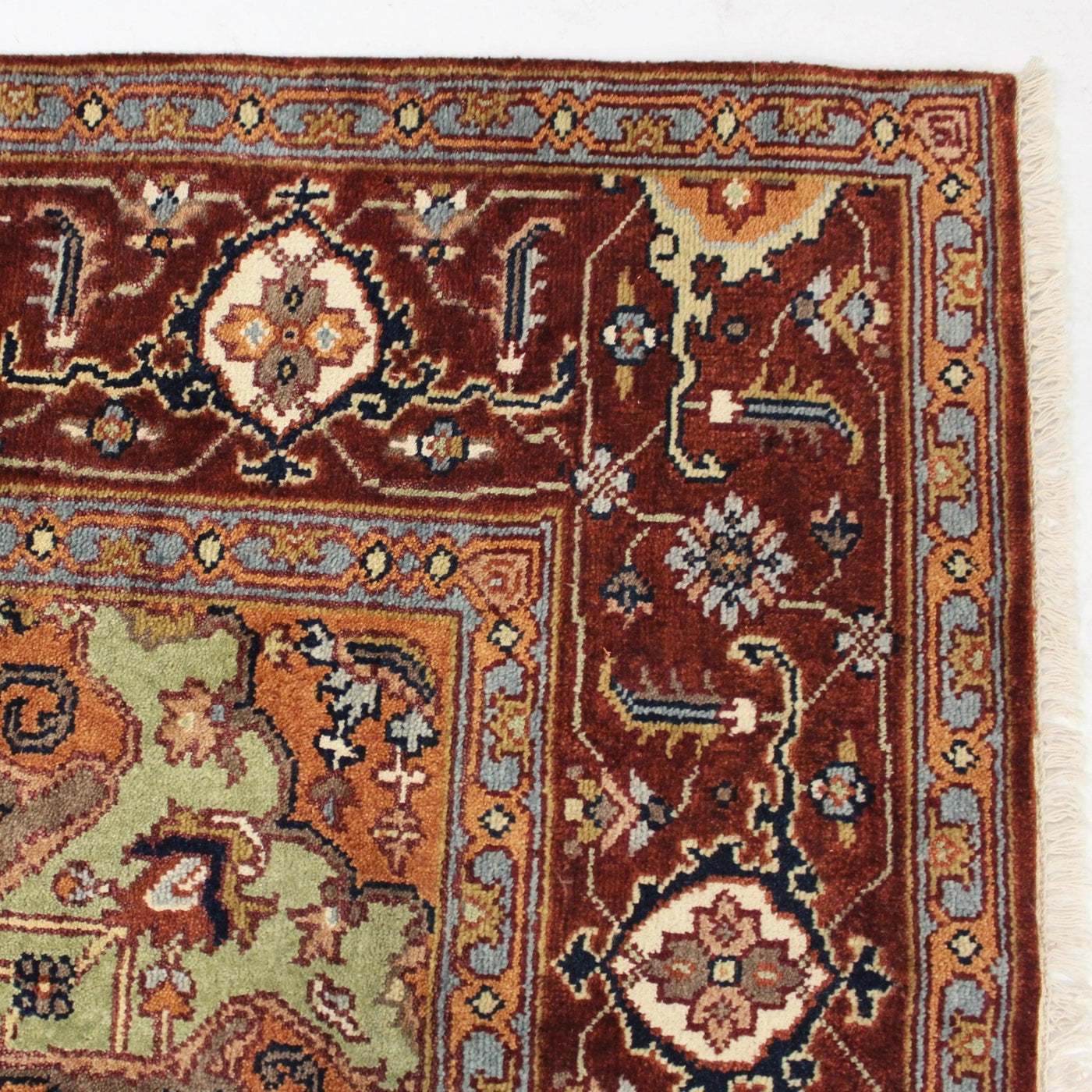 Canvello Hand Made Traditional Medallion Indo Serapi Rug - 8'10'' X 12'1'' - Canvello