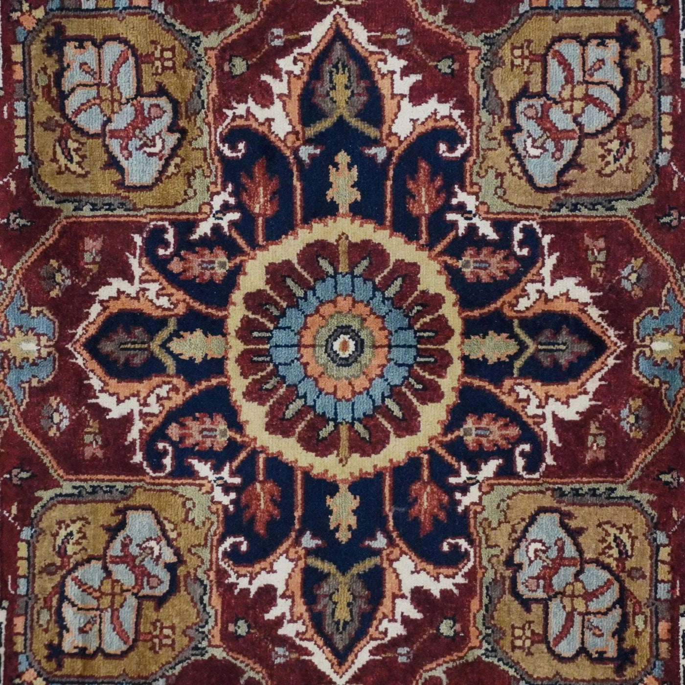 Canvello Hand Made Traditional Medallion Indo Serapi Rug - 8'10'' X 12'1'' - Canvello