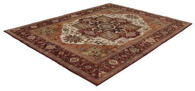 Canvello Hand Made Traditional Medallion Indo Serapi Rug - 8'10'' X 12'1'' - Canvello