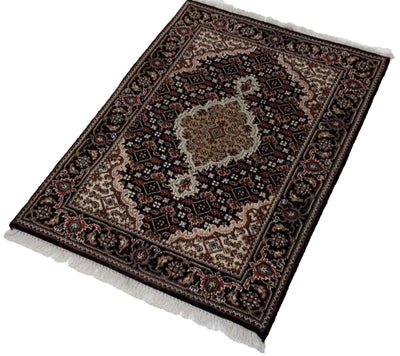 Canvello Hand Made Traditional Medallion Indo Tabriz Rug - 2'1'' X 3'0'' - Canvello