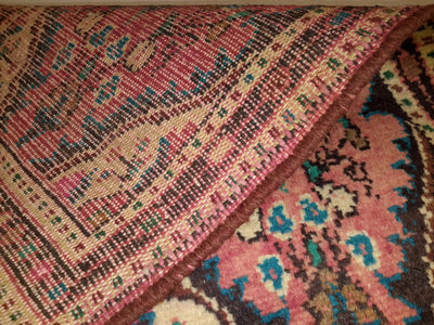 Canvello Hand Made Traditional Medallion Silkroad Hamadan Rug - 1'0'' X 2'2'' - Canvello