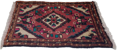 Canvello Hand Made Traditional Medallion Silkroad Hamadan Rug - 1'3'' X 2'0'' - Canvello