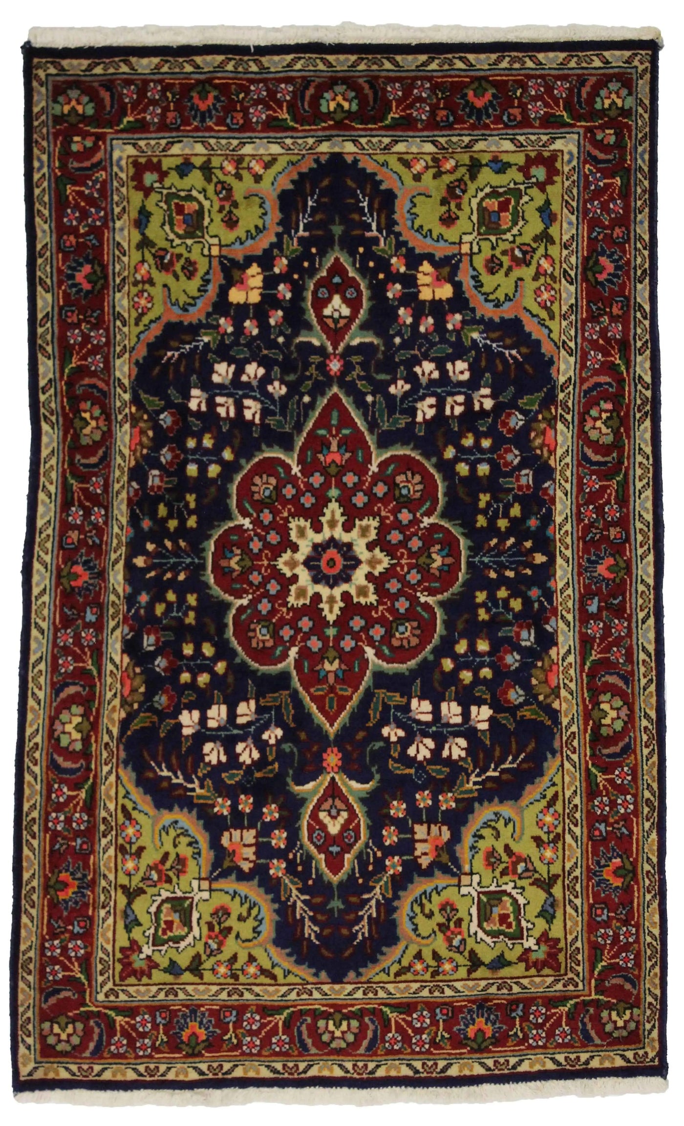 Canvello Hand Made Traditional Medallion Persian Tabriz Rug - 3'1'' X 5'2''