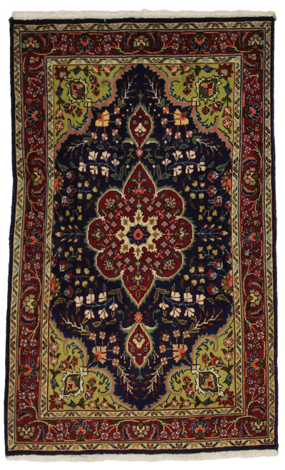 Canvello Hand Made Traditional Medallion Silkroad Tabriz Rug - 3'1'' X 5'2'' - Canvello