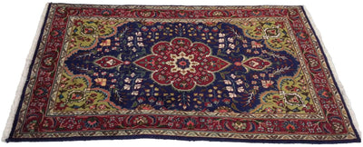 Canvello Hand Made Traditional Medallion Silkroad Tabriz Rug - 3'1'' X 5'2'' - Canvello