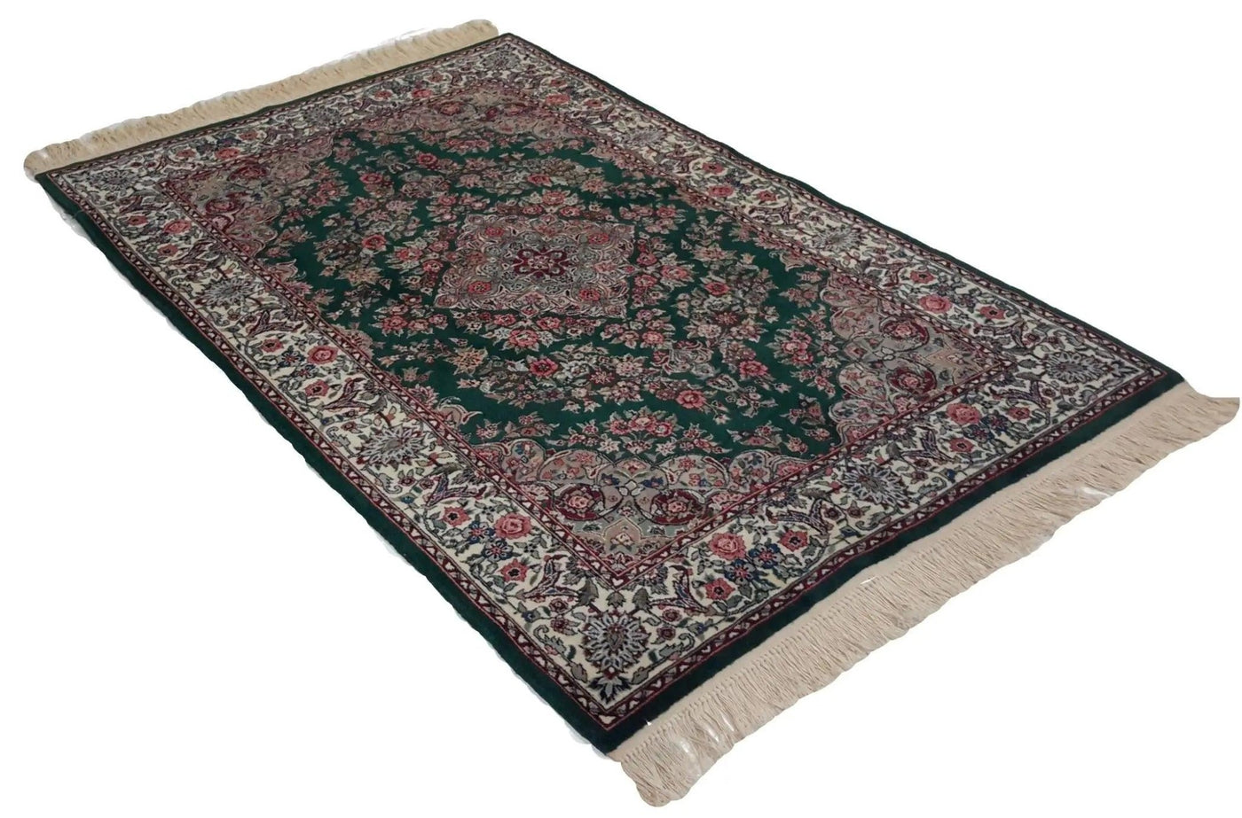 Canvello Hand Made Traditional Medallion Sino Tabriz Rug - 4'0'' X 6'0'' - Canvello