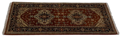 Canvello Hand Made Traditional Panel Silkroad Serapi Rug - 2'7'' X 6'0'' - Canvello