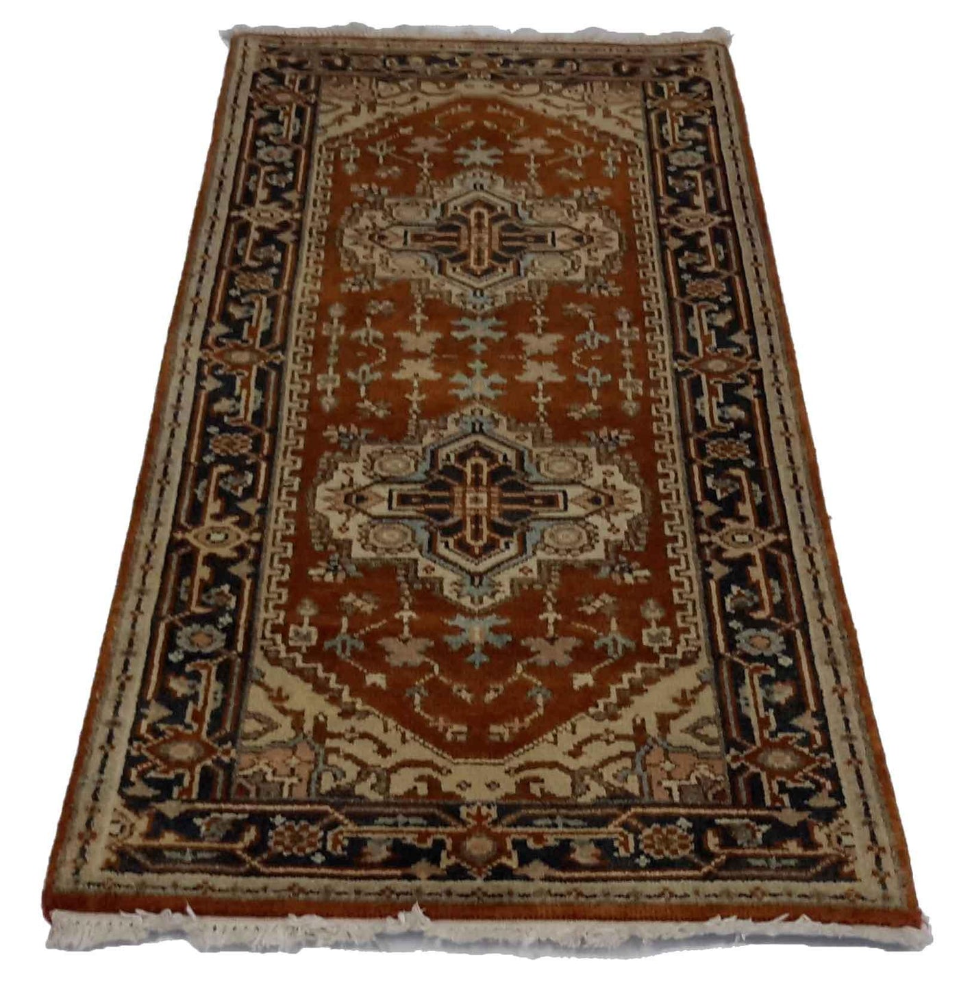 Canvello Hand Made Traditional Panel Silkroad Serapi Rug - 2'7'' X 6'0'' - Canvello