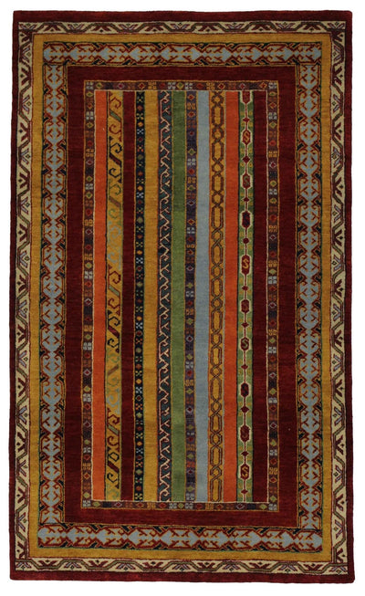 Canvello Hand Made Transitional All Over Indo Gabbeh Rug - 3'0'' X 5'1'' - Canvello