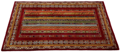 Canvello Hand Made Transitional All Over Indo Gabbeh Rug - 3'0'' X 5'1'' - Canvello