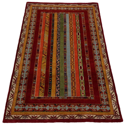 Canvello Hand Made Transitional All Over Indo Gabbeh Rug - 3'0'' X 5'1'' - Canvello