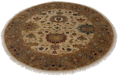 Canvello Hand Made Transitional All Over Indo Mahal Rug - 4'10'' X 4'10''