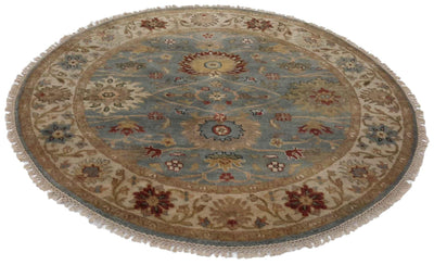 Canvello Hand Made Transitional All Over Indo Mahal Rug - 4'10'' X 4'10'' - Canvello