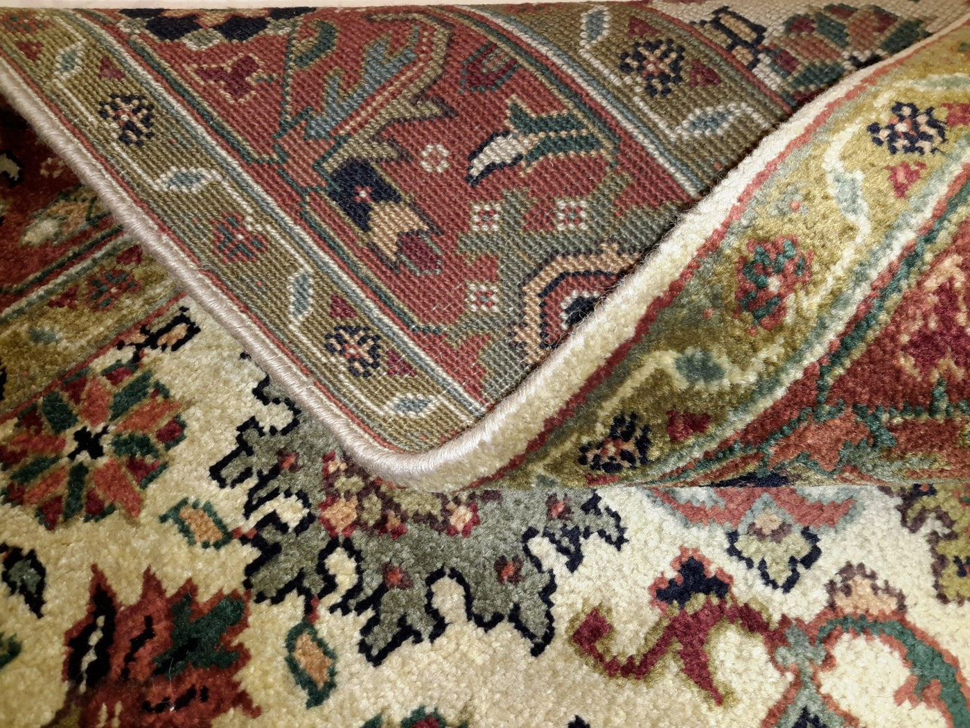 Canvello Hand Made Transitional All Over Indo Mahal Rug - 5'0'' X 6'10'' - Canvello