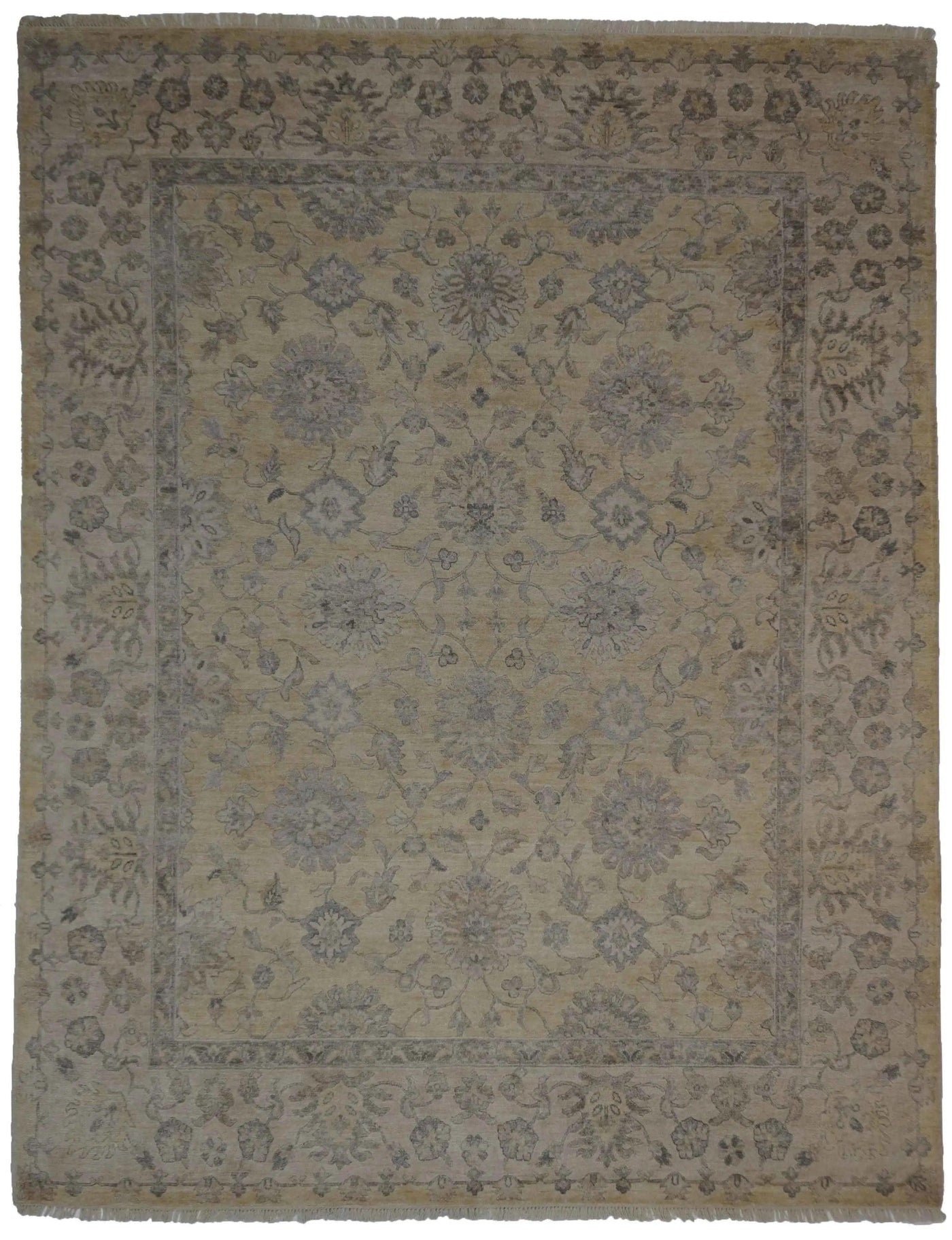 Canvello Hand Made Transitional All Over Indo Mahal Rug - 7'9'' X 9'9''