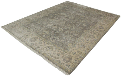 Canvello Hand Made Transitional All Over Indo Mahal Rug - 7'10'' X 10'0'' - Canvello