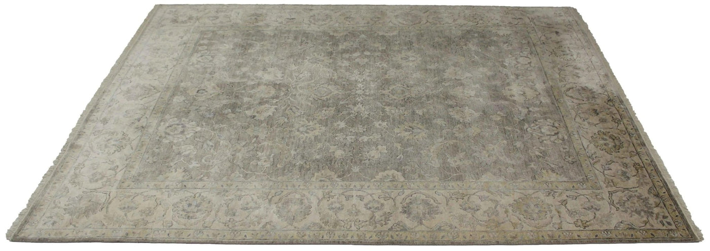 Canvello Hand Made Transitional All Over Indo Mahal Rug - 7'10'' X 10'0'' - Canvello