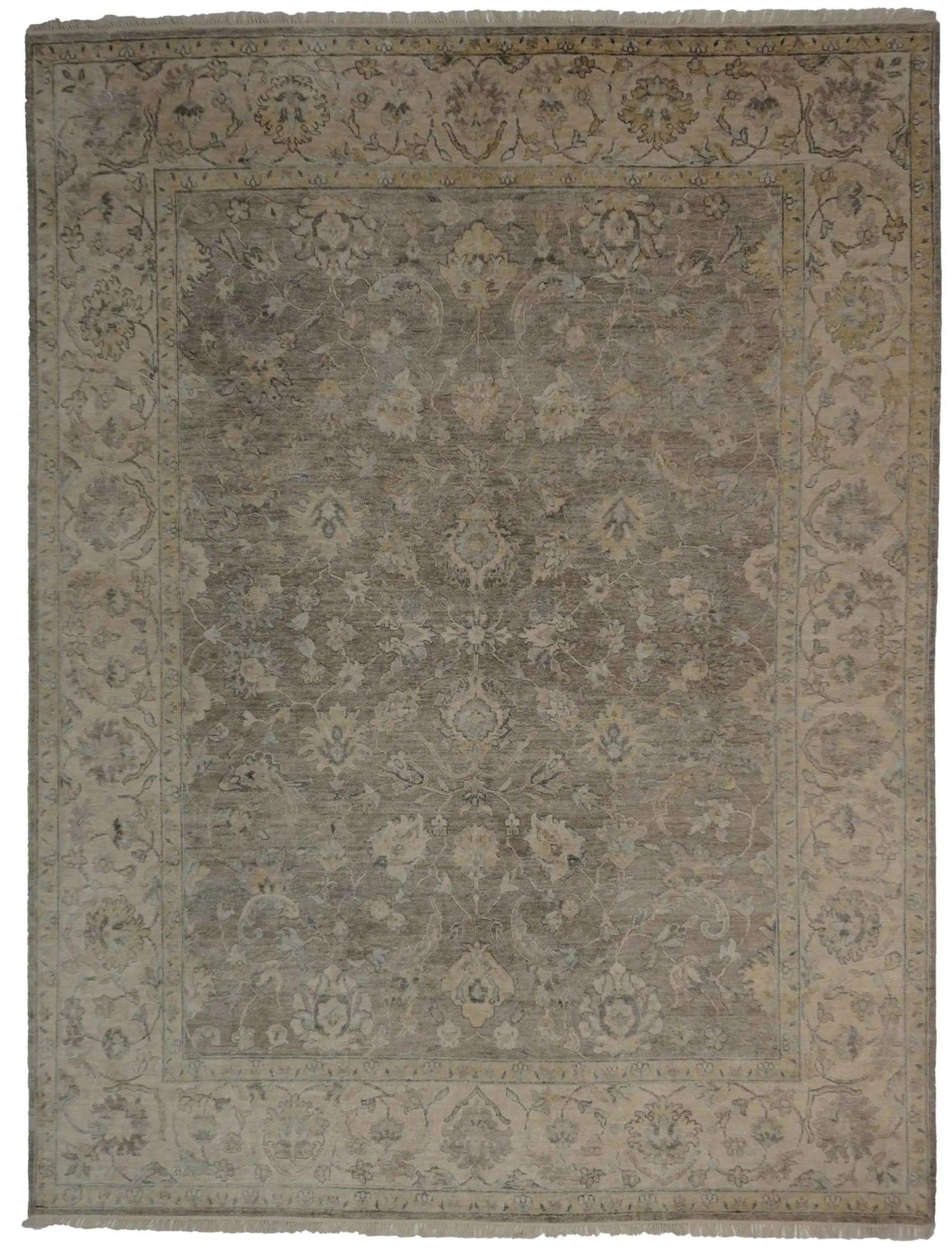 Canvello Hand Made Transitional All Over Indo Mahal Rug - 7'10'' X 10'0'' - Canvello