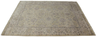 Canvello Hand Made Transitional All Over Indo Mahal Rug - 7'9'' X 9'9'' - Canvello